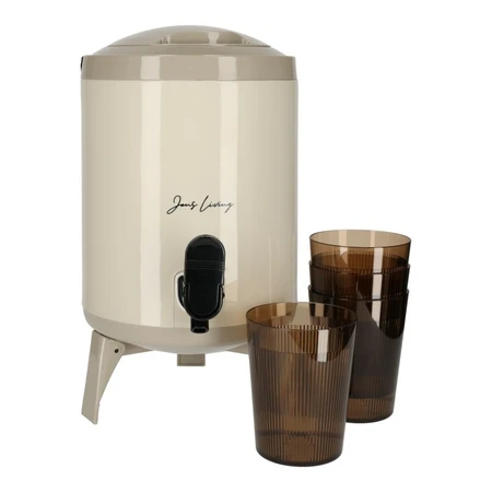 Jens Living Sapdispenser Set met 4 Bekers Taupe
