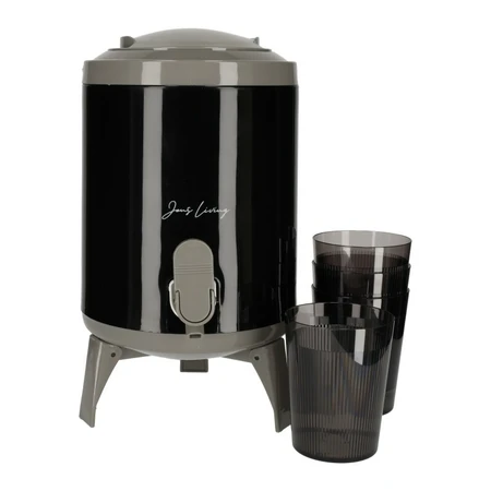 Jens Living Sapdispenser Set met 4 Bekers Zwart