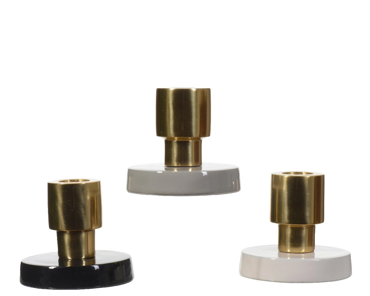 Boltze Victoria candlestick, aluminium, gold, 40 cm