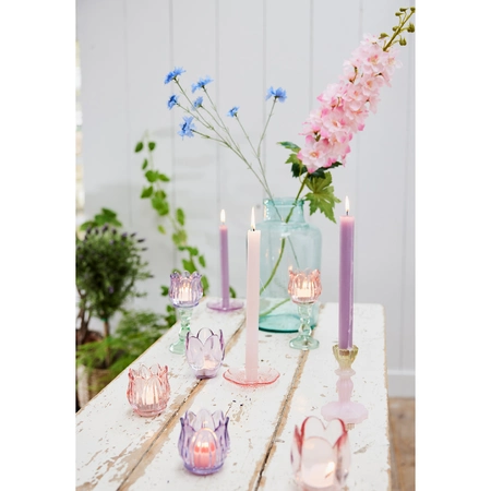 Kandelaar Flower Glas Ø10,5cm Assorti 1st