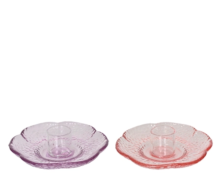 Kandelaar Flower Glas Ø10,5cm Assorti 1st