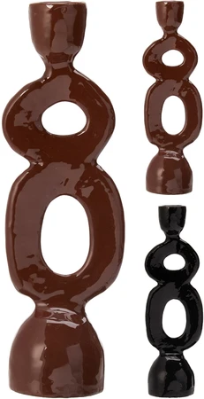 Kandelaar Geglazuurd Metaal 21cm Assorti 1st
