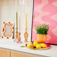 Kandelaar Glas Color 16,5cm Assorti 1st