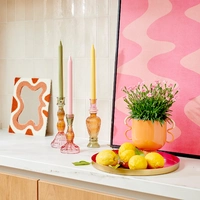 Kandelaar Glas Color 22cm Assorti 1st