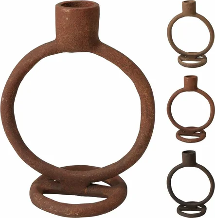 Kandelaar Modern Metaal Bruin 15cm Assorti 1st