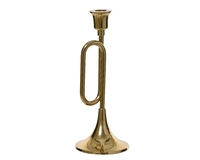 Kandelaar Trompet Metaal Goud 27cm