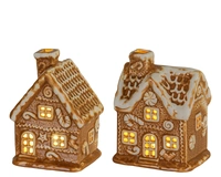 Kerst Peperkoekhuisje LED Bruin 11cm Assorti 1st