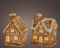 Kerst Peperkoekhuisje LED Bruin 11cm Assorti 1st