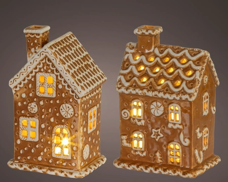 Kerst Peperkoekhuisje LED Bruin 15cm Assorti 1st