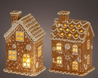 Kerst Peperkoekhuisje LED Bruin 15cm Assorti 1st