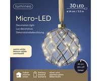 Kerstbal 30 LED Ø14cm Transparant WW