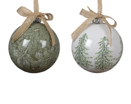 Kerstbal Dennentakken Foam Ø8cm Assorti 1st