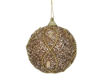 Kerstbal Foam Glitter Beads Champagne Ø8cm 1st