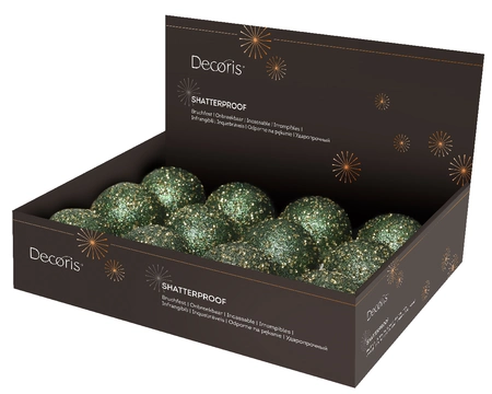 Kerstbal Foam Glitter Pailletten Ø8cm Groen