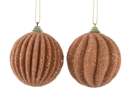 Kerstbal Foam Ribbel Brandy Ø8cm Assorti 1st