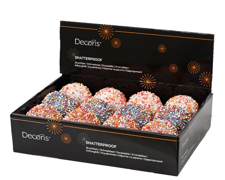 Kerstbal Foam Sprinkles Ø8cm Assorti 1st