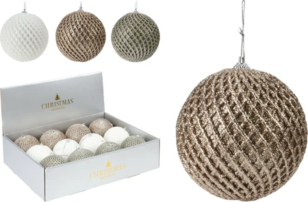 Kerstbal Foam Twist Ø10cm Naturel Assorti 1st