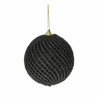 Kerstbal Foam Twist Ø12cm Zwart 1st