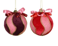 Kerstbal Foam Velvet Swirl Ø8cm Assorti 1st