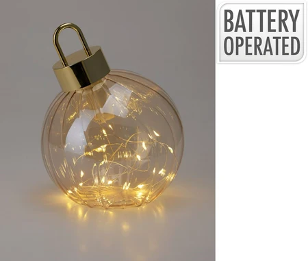 Kerstbal Glas 15 LED Amber Ø15cm