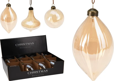 Kerstbal Glas Champagne Ø8cm Assorti 1st