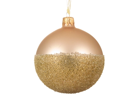 Kerstbal Glas Glitter Ø8cm Parel