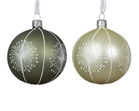 Kerstbal Glas Groen Ø8cm Assorti 1st