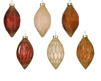 Kerstbal Glas Olijf Honeycomb Assorti 1st