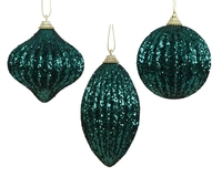 Kerstbal Glitter Foam Emerald Groen Assorti 1st