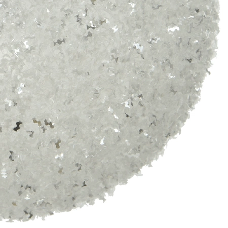 Kerstbal Ice Finish Glitter Plastic Wit Ø10cm