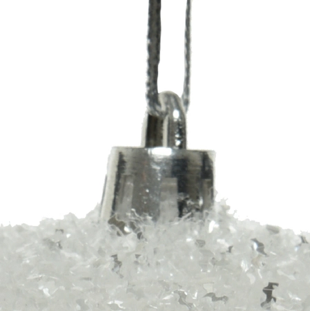 Kerstbal Ice Finish Glitter Plastic Wit Ø10cm
