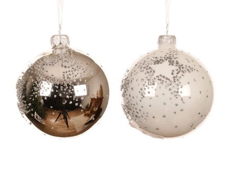 Kerstbal Glitter Ster Ø8cm Assorti 1st