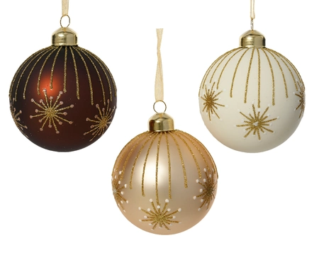 Kerstbal Glitter Ster Glas Ø8cm Assorti 1st