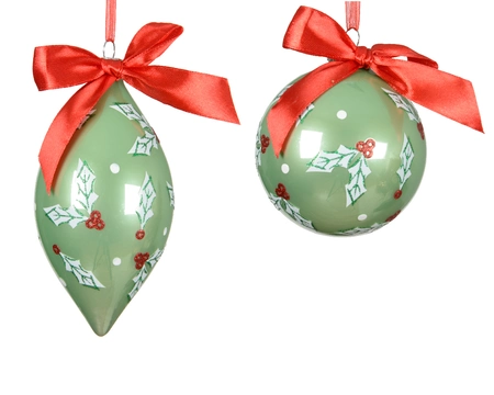 Kerstbal Kersthulst Ø8cm Assorti 1st