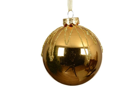 Kerstbal Licht Goud Ø8cm 1st