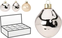 Kerstbal Organisch Champagne 8cm Assorti 1st