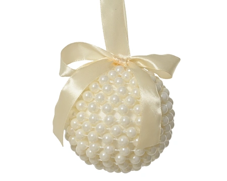 Kerstbal Parels Strik Ø8cm 1st