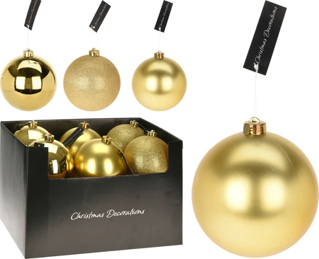 Kerstbal Plastic Ø14cm Goud Assorti 1st