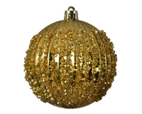 Kerstbal Plastic Glitter Ø8cm Goud