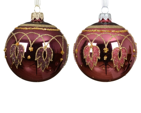 Kerstbal Slinger Glitter Glas Ø8cm Assorti 1st