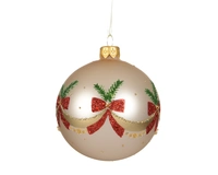 Kerstbal Strik Guirlande Glas Parel Ø8cm