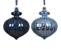 Kerstbal Ui Kunststof Blauw Ø8cm Assorti 1st