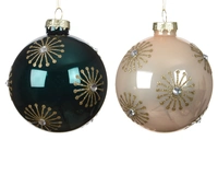 Kerstbal Vuurwerk Glas Ø8cm Assorti 1st