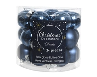 Kerstballen Glas Ø2,5cm Blauw 24st