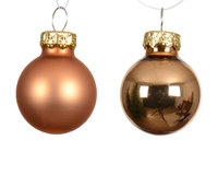 Kerstballen Glas Ø2,5cm Brandy 24st