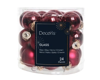 Kerstballen Glas Ø2,5cm Ossenbloed Rood 24st