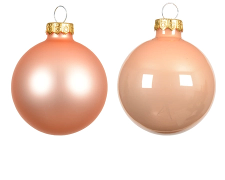 Kerstballen Glas Ø2,5cm Peach Pearl 24st