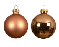 Kerstballen Glas Ø3,5cm Brandy 16st