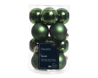 Kerstballen Glas Ø3,5cm Dennengroen 16st