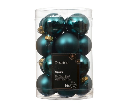 Kerstballen Glas Ø3,5cm Emerald Groen 16st